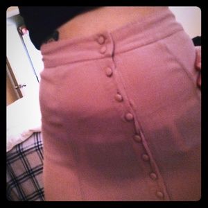 Pink mauve forever21 button up skirt